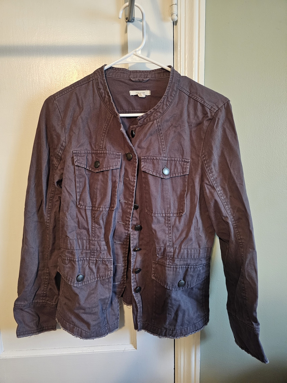 Maurices Women's Dark Brown Utility Jacket with Button Front